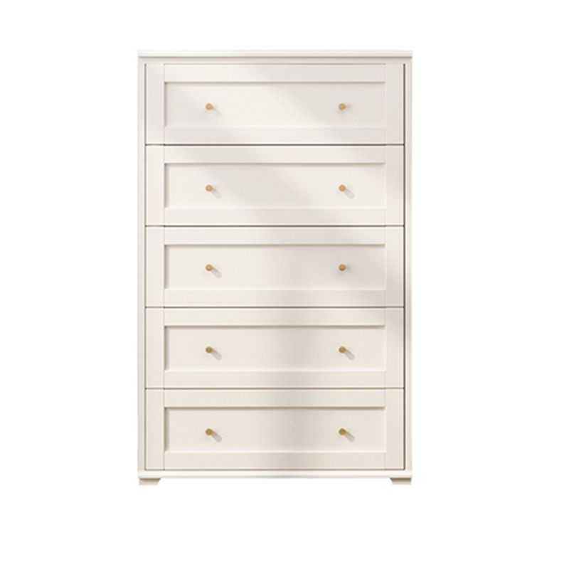 Glam Solid Wood Storage Chest Home Chest in White with Drawers