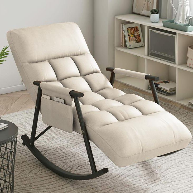 Single Leisure Modern Lazy Sofa Chair Iron Base Lounge Rocking Chair for Balcony