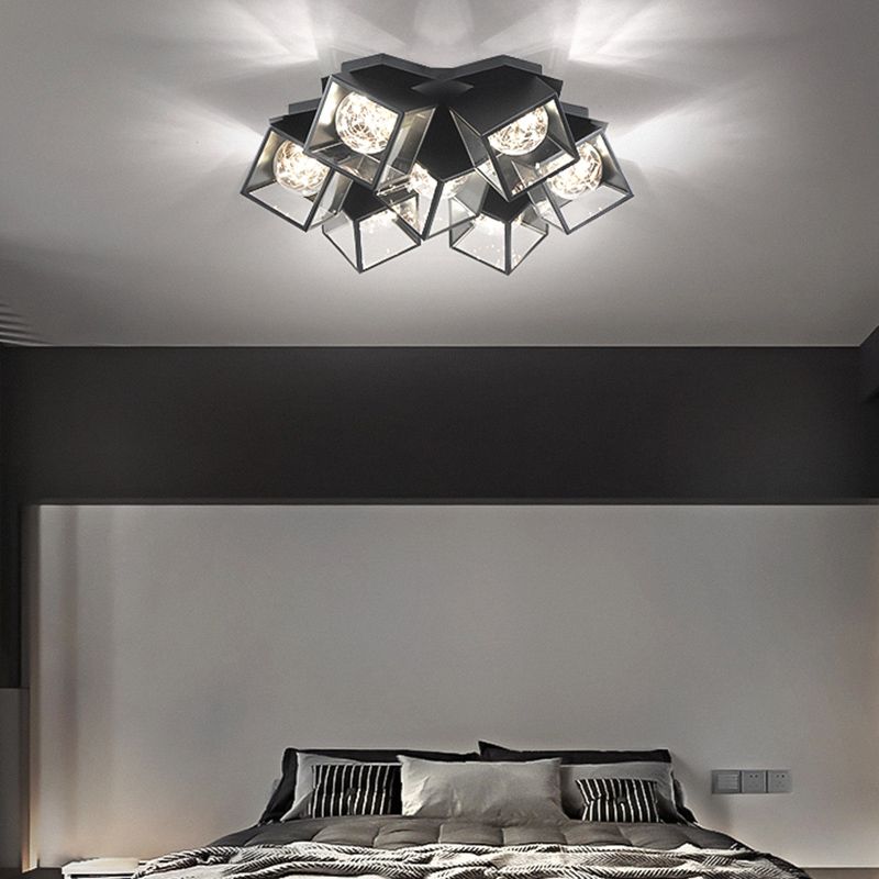 Metall + Acryl Quadrat Schatten Sternenhimmel Design Decke Licht Moderne Einfachheit Flush Montage Beleuchtung Halterung für Wohnzimmer