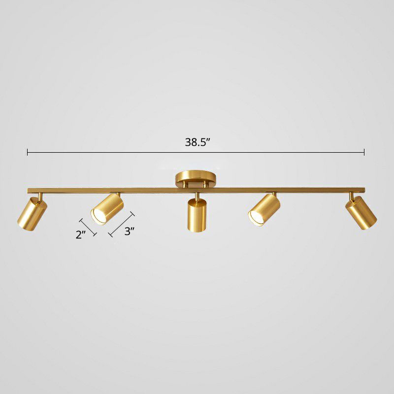 Metal Tube Spotlight Track Lamp Modern Semi Flush Mount Ceiling Light for Clothing Store