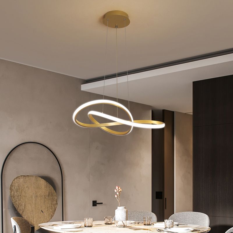 Twist Shade Metall Kronleuchter Licht moderne 1-helle Kronleuchterbeleuchtung in Gold