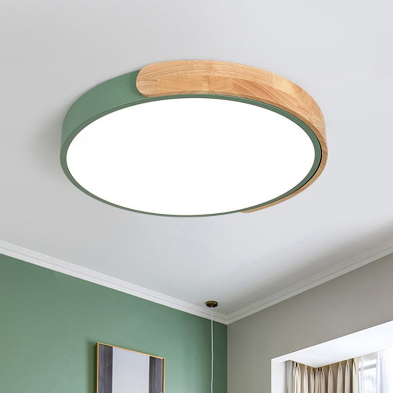 Metal Round Flush Ceiling Light Nordic Macaron Style 1 Light Flush Mount Lighting