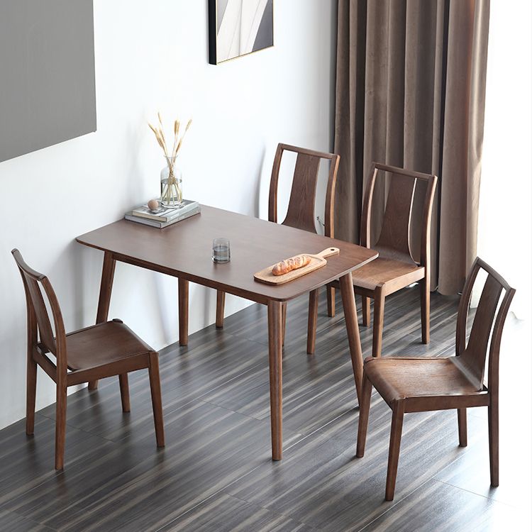 Silla auxiliar de comedor de madera de estilo tradicional, sillas sin brazos con respaldo de listones para cocina (juego de 2)