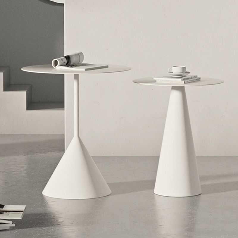 Mid-Century Modern Pedestal Coffee Table Metal Round Cocktail Table