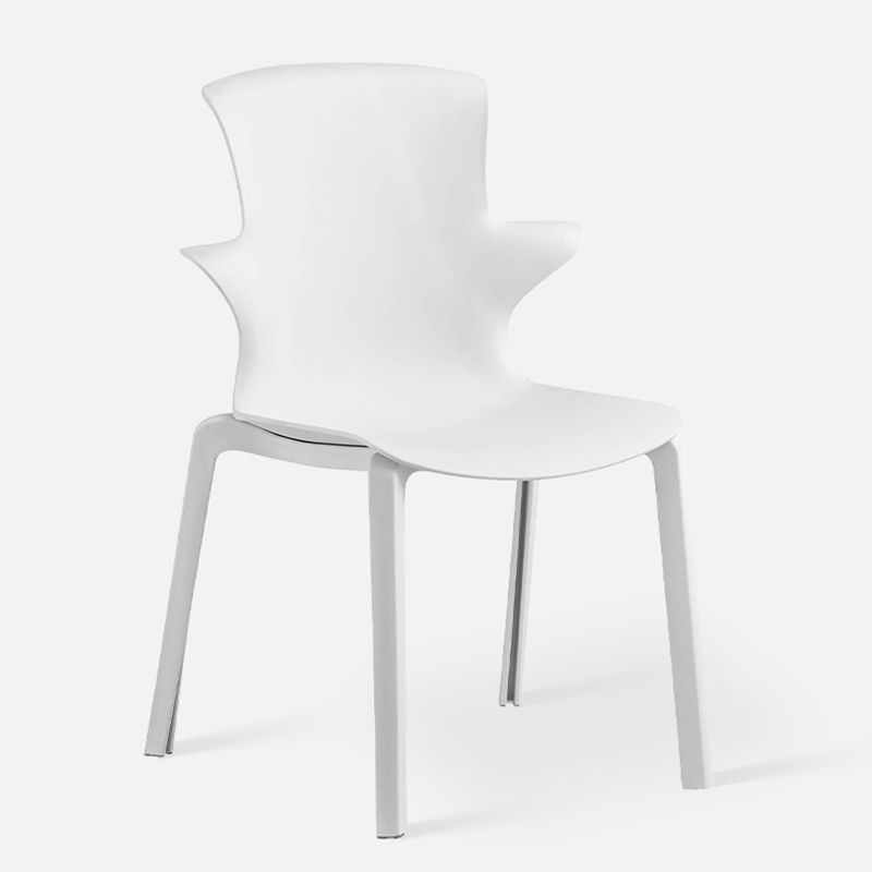 Home Stacking Side Chair Indoor Plastic Wingback Dining Chair