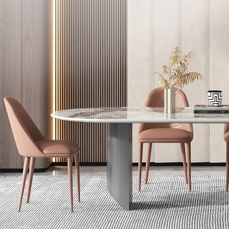 Metalen traditionele luxe ovale tafel Gesinterde stenen tafel voor eetkamer