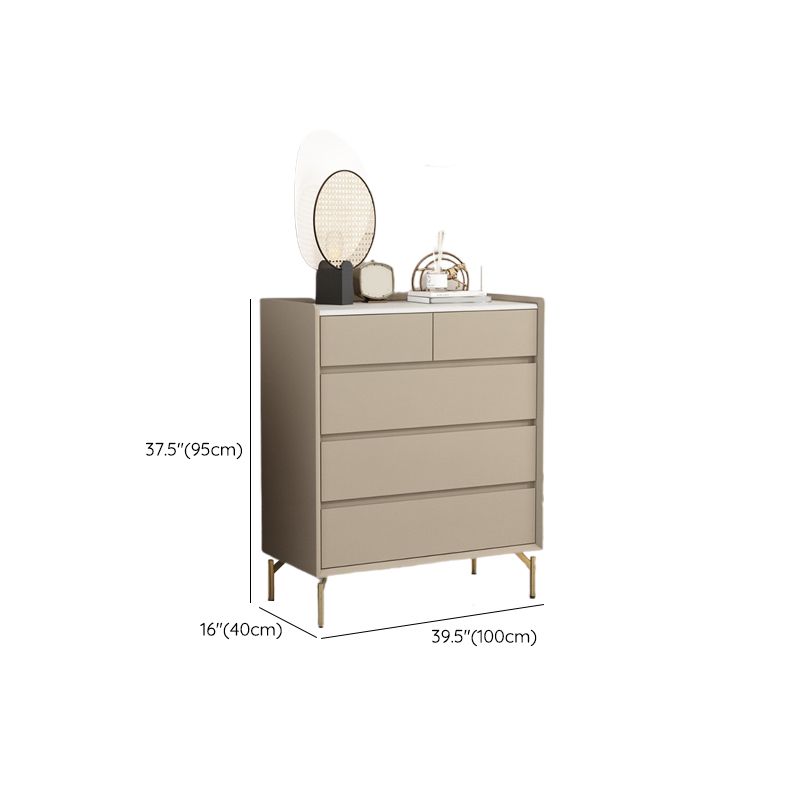 Glam Stone Storage Chest Bedroom 16" Wide Chest in White with Drawers