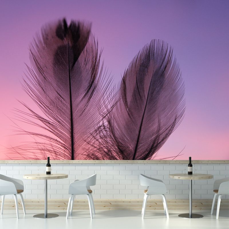 Contemporary Cute Feather Mural Wallpaper Wall Covering for Living Room Bedroom