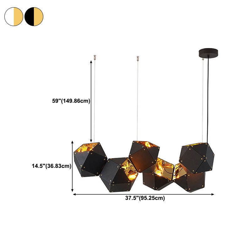 Modern Style Hanging Island Light Metal Dining Room Island Chandelier