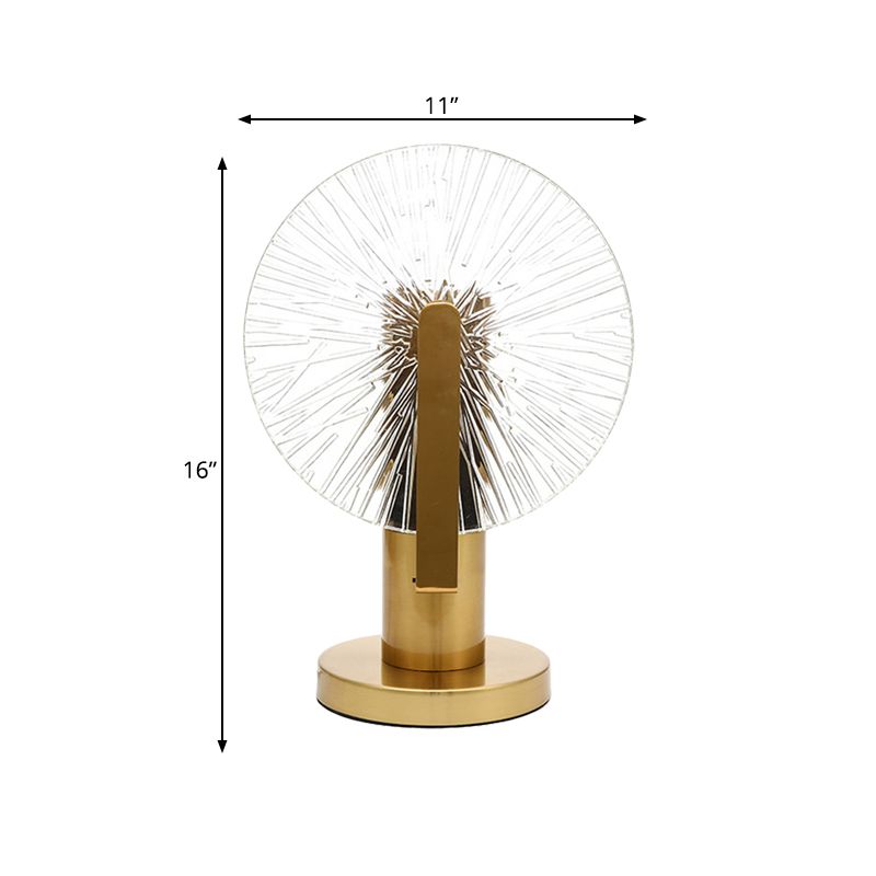 Gouden afwerking Wiel Nachtlicht Postmodern 1 lamp Heldere glazen tafelverlichting voor slaapkamer