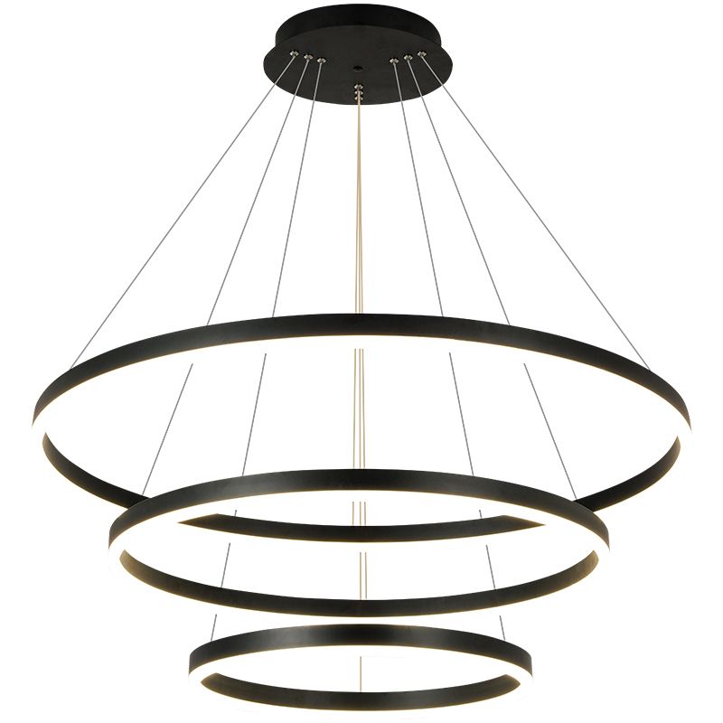 Nordic Layered Chandelier Metal Circle Chandelier Pendant for Living Room