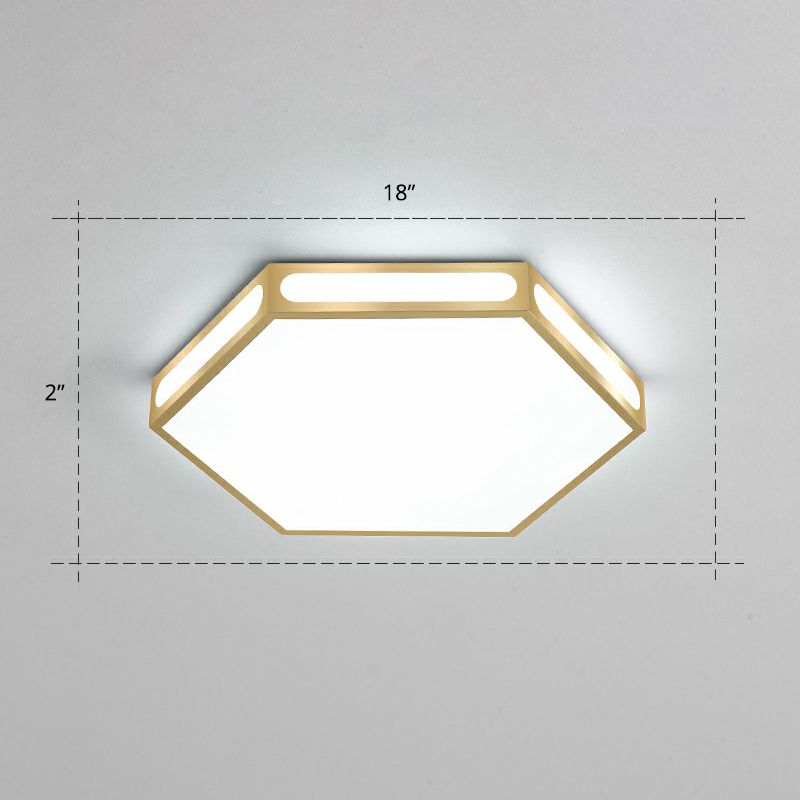 Gouden zeshoek led-inbouw moderne acryl plafondlamp voor slaapkamer