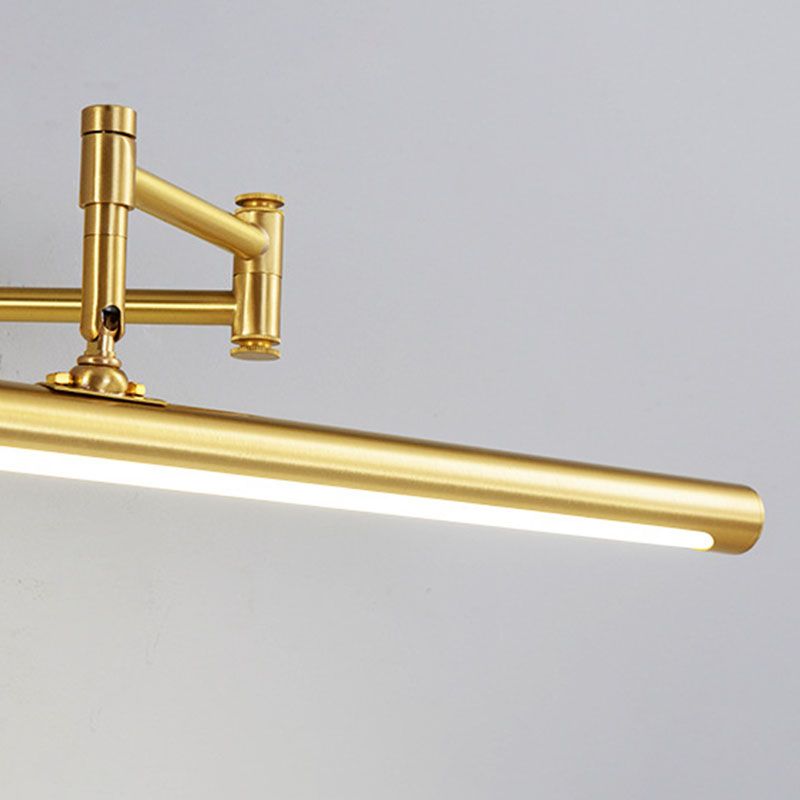Gold lineare LED -Wandlampe im modernen kreativen Kupfer -Verstellbarleuchten mit Acrylschatten