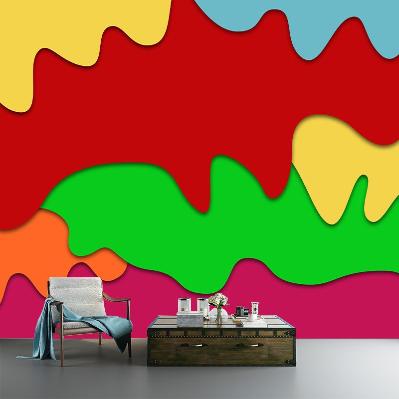 Peinture murale abstraite de couleurs vives, décoration écologique pour la décoration murale