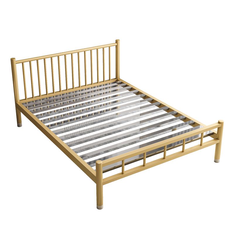Contemporary Metal Standard Bed with Metal Legs Bed Frame with Headboard