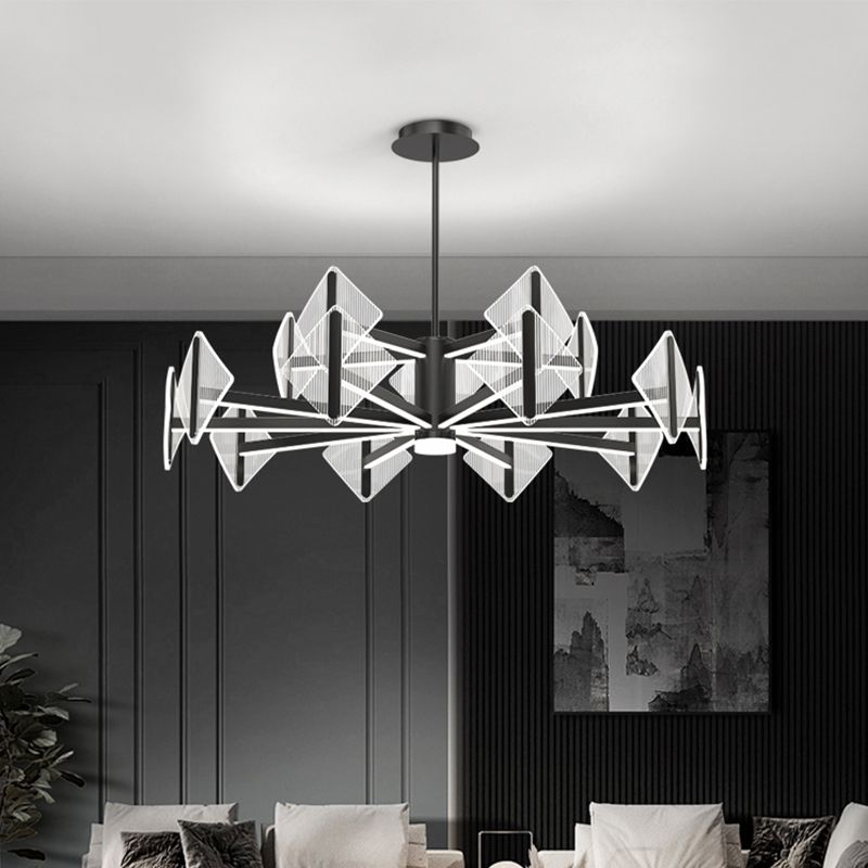 Acrylic Black Hanging Pendant Lights Contemporary Hanging Lamps for Living Room