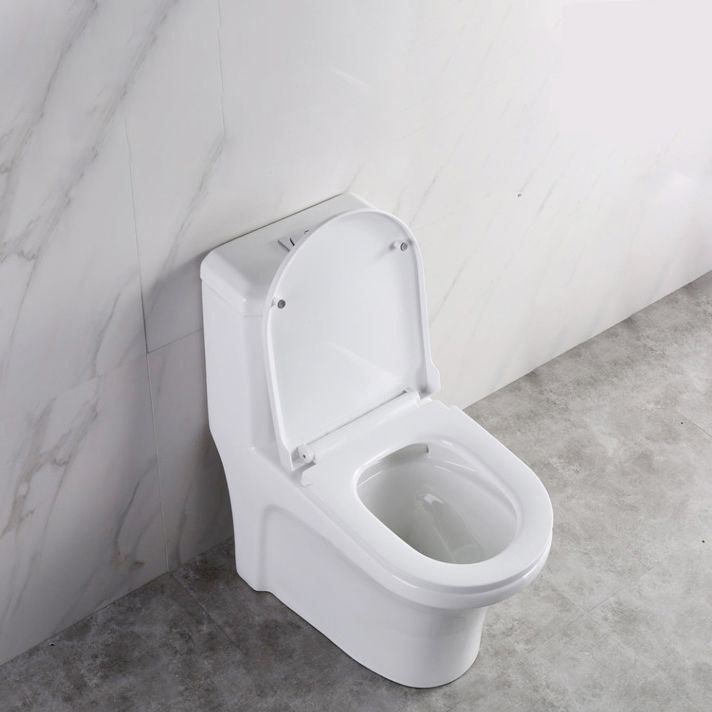 Modern Elongated Toilet Bowl White Flush Toilet with Seat for Bathroom