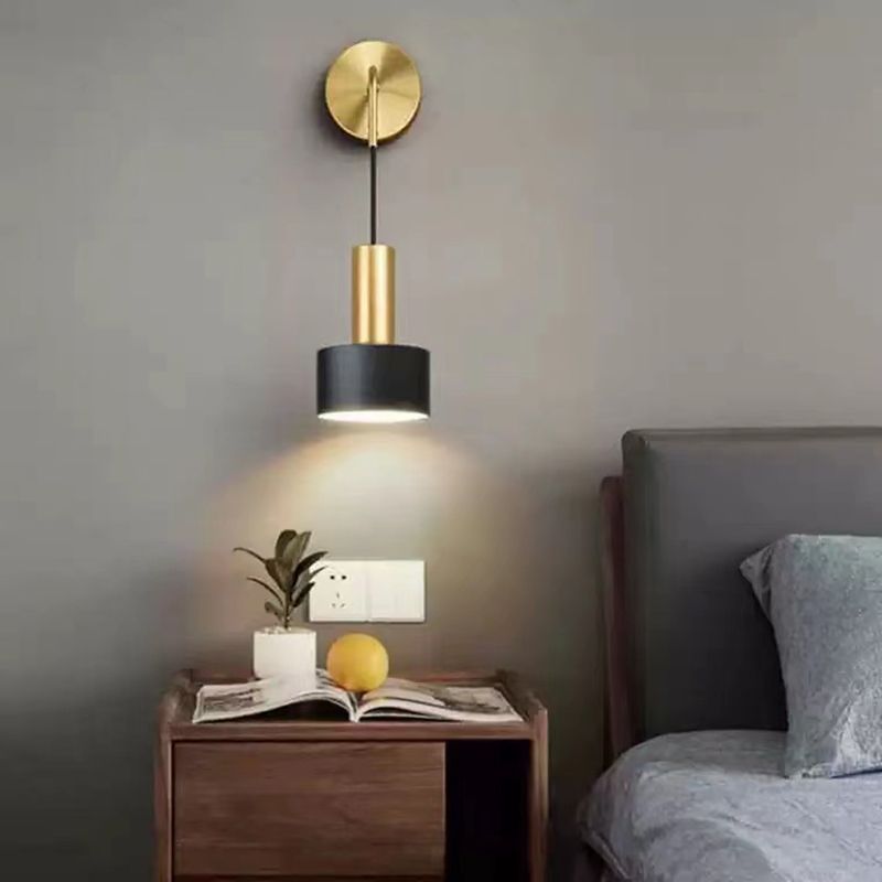 Modern Style Cylindrical Shape Wall Lighting Metal 1 Light Wall Lights for Bedroom