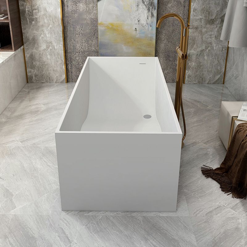 Stone Soaking Bathtub Antique Finish Rectangular Back to Wall Bath Tub