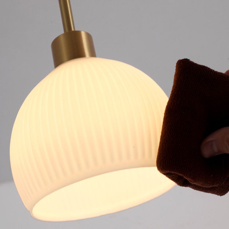 Contemporary Ceiling Lamp Glass Shade Flush Mount Light Fixture