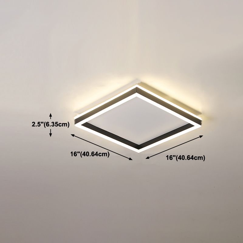 Forma geometrica in metallo Luce del soffitto a fiuto moderno 1 illuminazione a montaggio a filo in nero