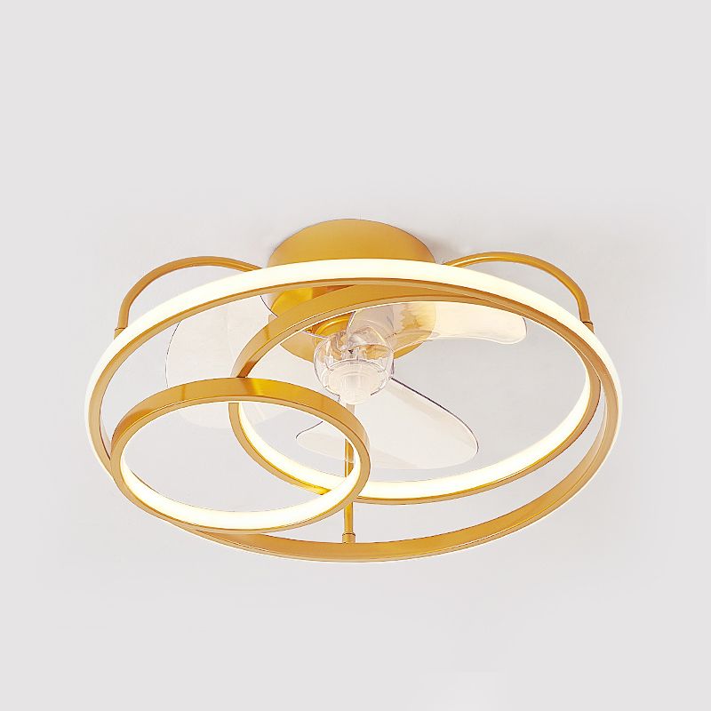 Minimalistische Halo -Ring -Form -Lüfterbeleuchtung Metall Schlafzimmer Halbblöcke Deckenleuchte