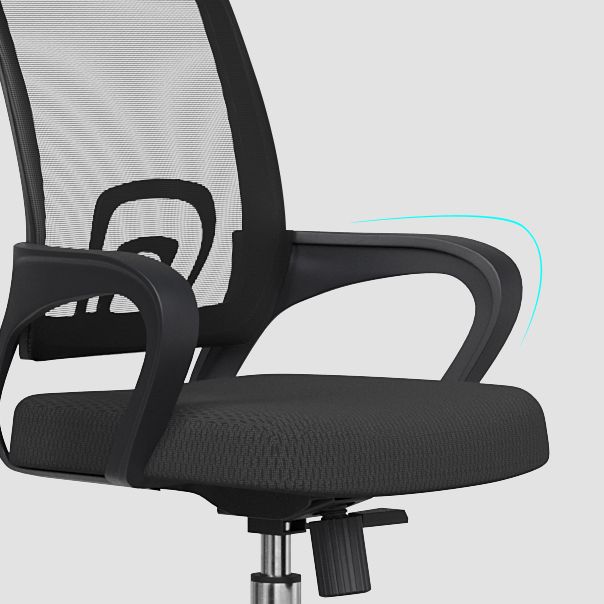 Mid Back Mesh Desk Chair Ergonomic Fixed Arms Chair with Wheels