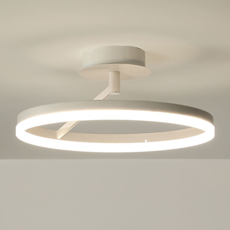 Circle Shape Ceiling Fixture Modern Style Metal 1 Light Ceiling Mounted Light