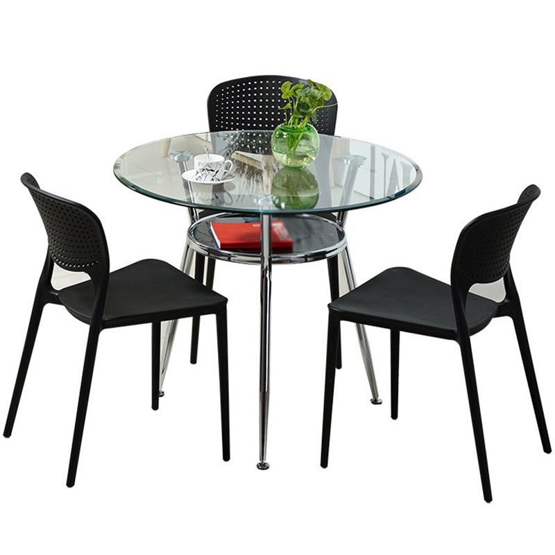 Table de salle à manger ronde contemporaine avec 3 jambes pour salle à manger