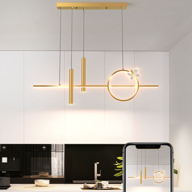 Luz de aluminio colgante colgante de LED creativa moderna Luz lineal de aluminio con sombra acrílica