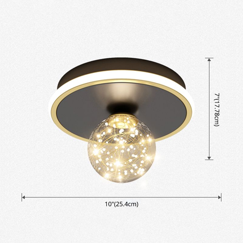 Moderne Kugel-Deckenleuchte im minimalistischen Stil, Glas, 2 Lichter, Unterputz-Deckenleuchte