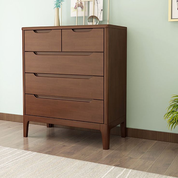 Rubber Wood Storage Chest Dresser Modern Storage Chest with Drawers