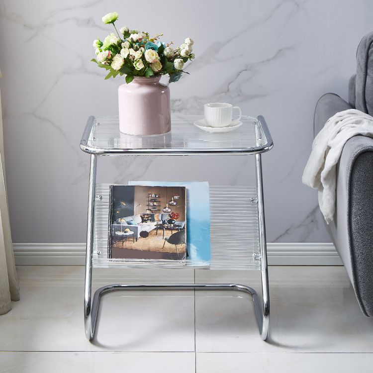 23.62" Tall Contemporary Style Side End Table Abstract Sofa Side Accent Table