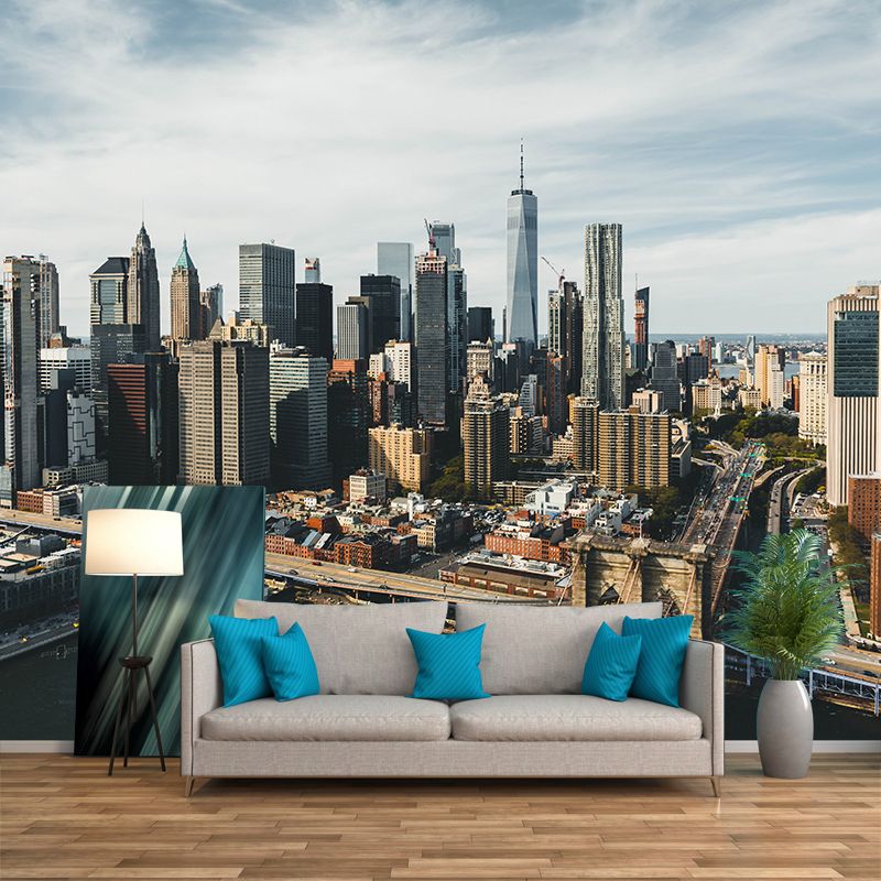 Modernism City Full Scenery Mural Wallpaper Meeting Room Decoration,Personalized Size