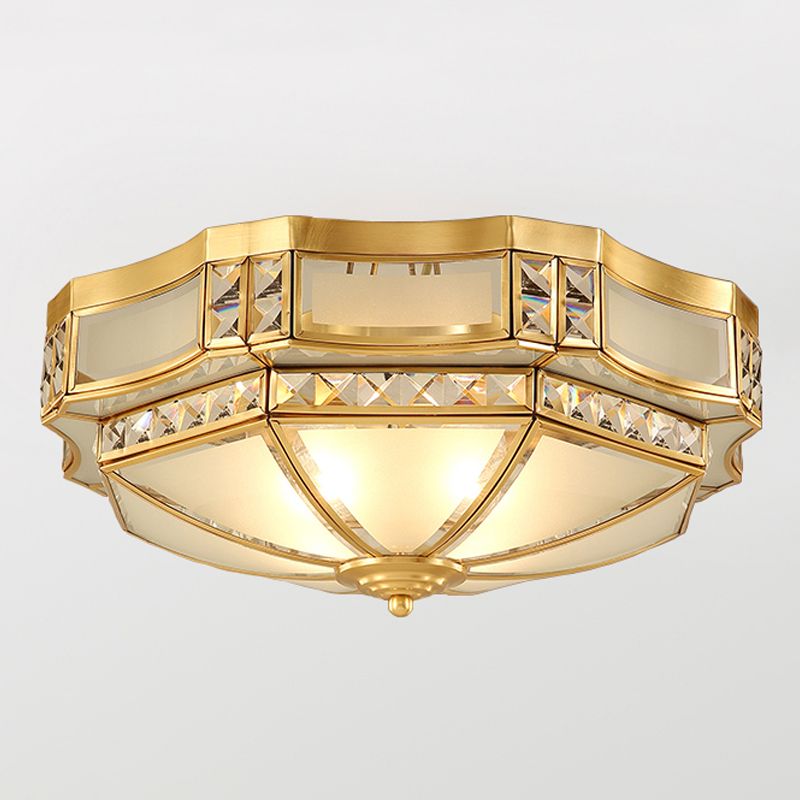 Plafonniers en cuivre de style colonial d'appareils d'éclairage de plafond affleurants de tambour