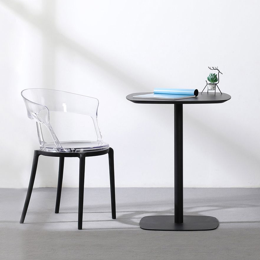 23.6-inch Square Shape Industrial Dining Table Three-Color Fixed Table with Wooden