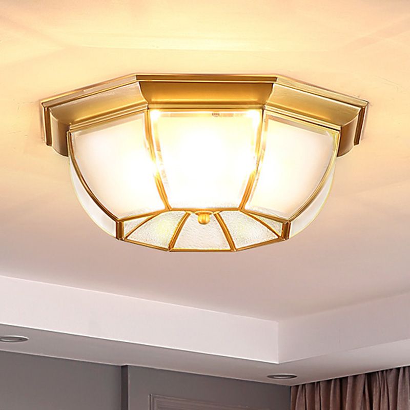 Octagon-Einbauleuchte Schlichte Deckenleuchte aus Goldglas