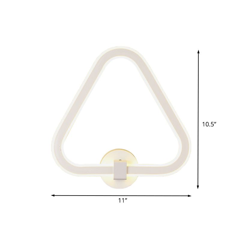 White Triangle Frame Wall Mount Light Modernism LED Acrylic Wall Lamp Sconce for Balcony