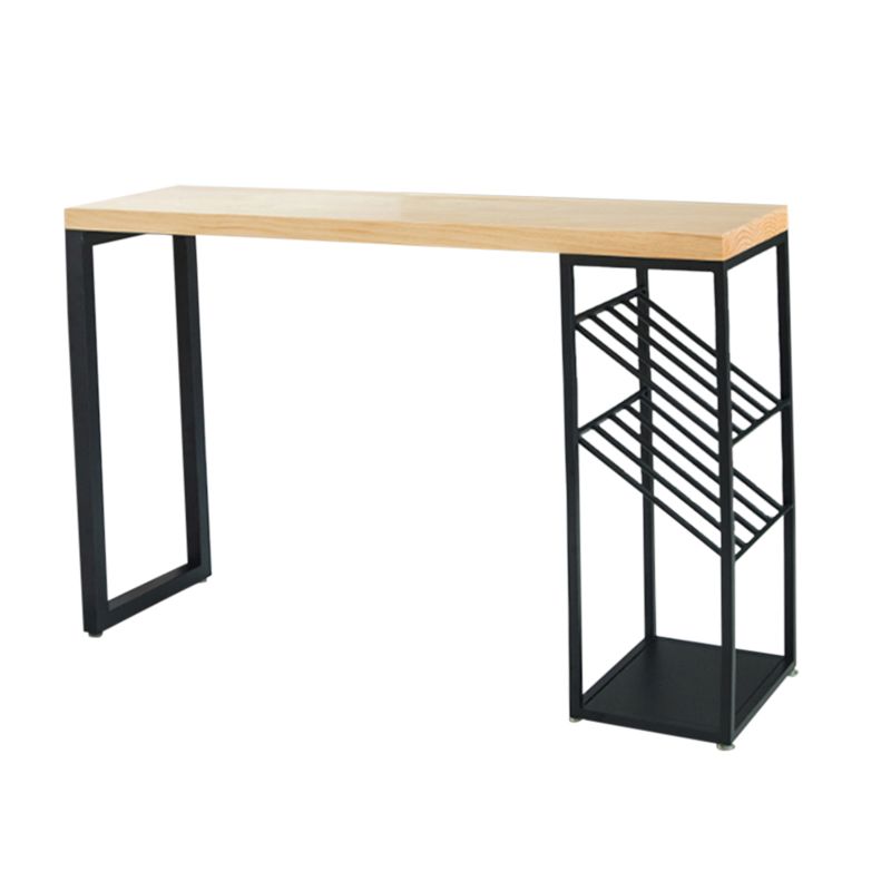 Contemporary Style Bar Table Set 1/2/3 Pieces Rectangle Bar Table with Wood Stools