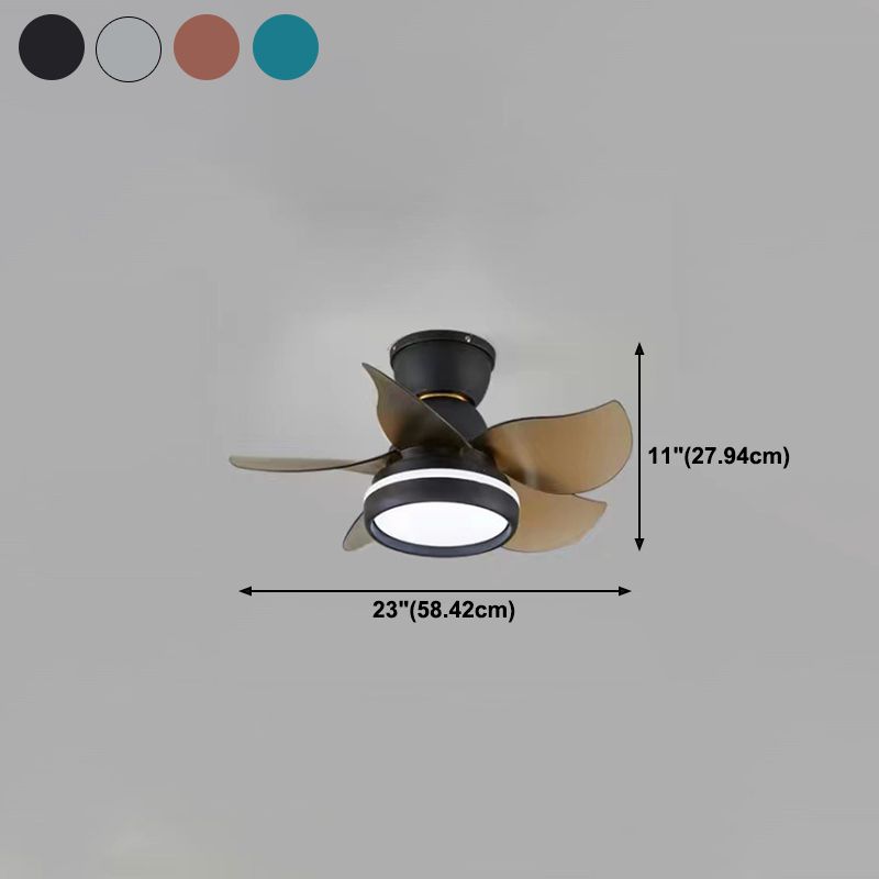 Ventola a soffitto leggero a led metallo moderno a sfioramento per bambini camera da letto