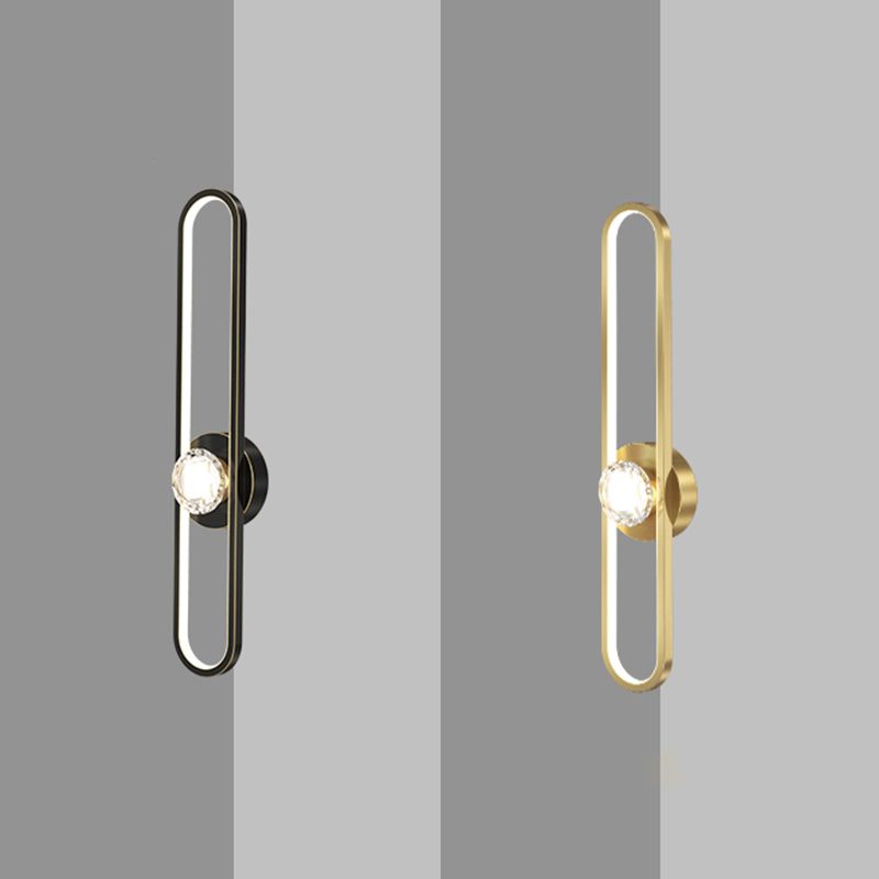 Modern LED Metal Wall Sconce Linear Shape Wall Light with Acrylic Shade for Bedroom