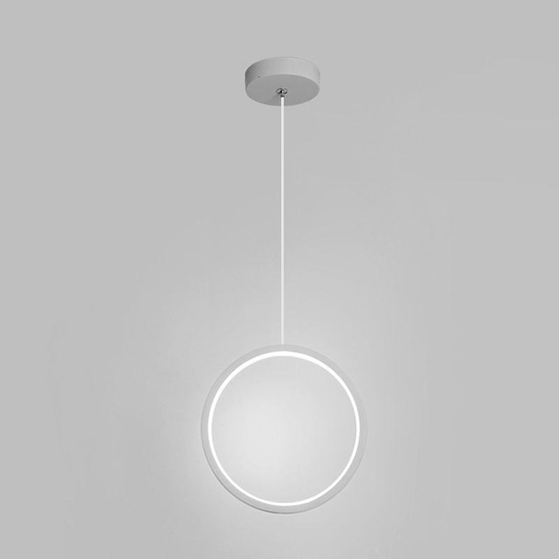 Kreisförmiger Acryl -LED -Anhänger Licht im modernen prägnanten Stil schmiedeeisern hängendes Licht für Esszimmer