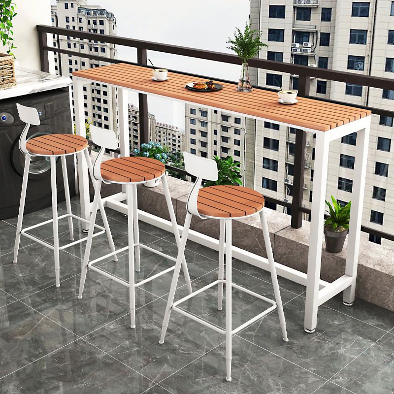 Outdoor 1/2/4/5 Pieces Counter Set Rectangle Industrial Metal Bar Pub Table Set