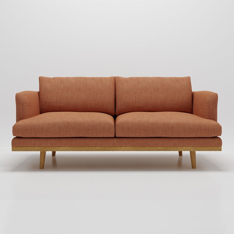 Modern 29.52" H Cotton Blend Wood Frame Recessed Arm Loveseat