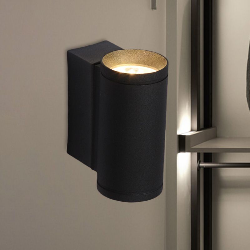 Lampe tubulaire en métal mural noir minimaliste noir de haut en bas appiculté LED Lumière en bleu / rouge / vert lumière