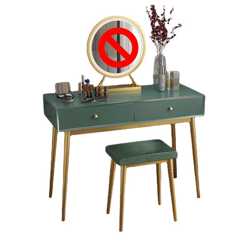 15.74" Wide Green Makeup Vanity Desk Glam Vanity Tables with 2 Drawers