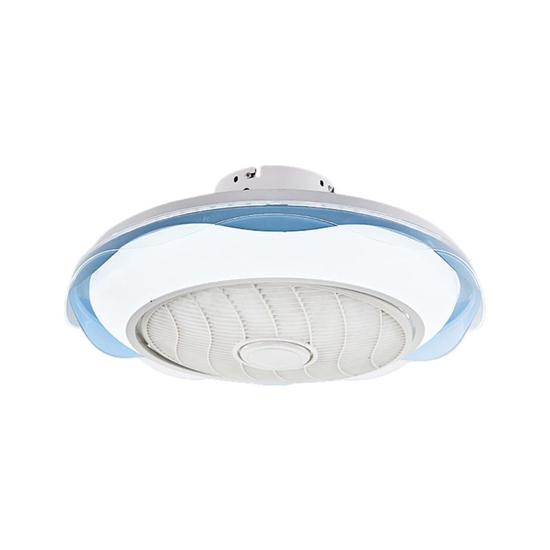 Weiß/Rosa/Blue Circle Deckenlüfter Leuchte Modernismus LED Metal Semi Flush Lampe, 20,5 "W.