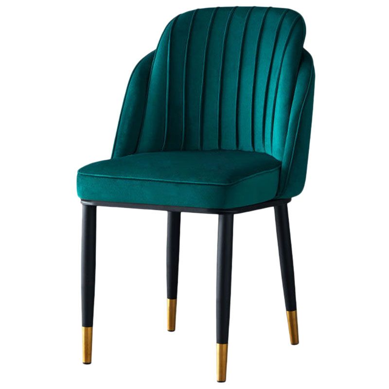 Glam Armless Velvet Dining Chair Parsons Chair in Matte Finish for Home