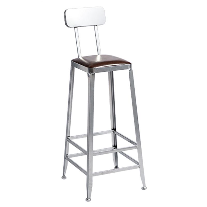 Metal Dining Stools Contemporary Armless Faux Leathe Bar Stools