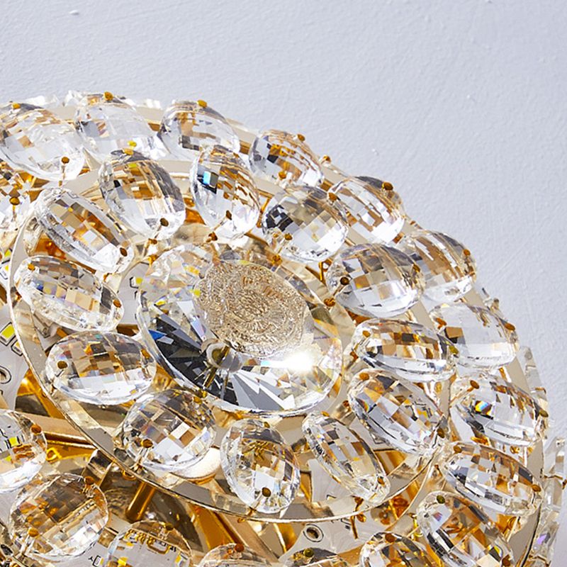 Modern Simple Style Ceiling Lamp Geometric Crystal Flush Mount with Hole 3-4.5'' Dia